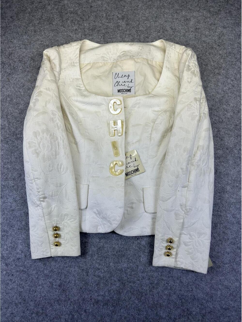 NWT Vintage Moschino Blazer Women Size 8 Cheap and Chic Floral Made in Italy